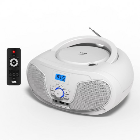 Lecteur Radio CD-MP3 avec télécommande - connexion Bluetooth 2*2W - Blanc