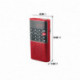 Radio de poche rechargeable - FM, lecteur de carte micro SD, RMS 3W - prise casque - Rouge