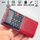 Radio de poche rechargeable - FM, lecteur de carte micro SD, RMS 3W - prise casque - Rouge