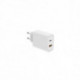 Chargeur secteur WE 1 Port USB + 1 Port USB-C - Total 65W - Power Delivery - Blanc