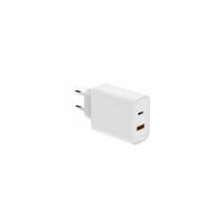 Chargeur secteur WE 1 Port USB + 1 Port USB-C - Total 65W - Power Delivery - Blanc