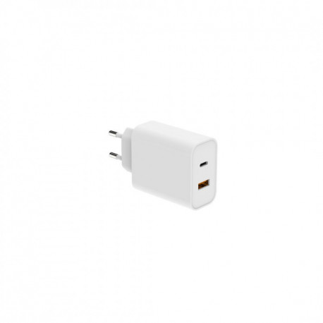 Chargeur secteur WE 1 Port USB + 1 Port USB-C - Total 65W - Power Delivery - Blanc