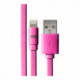 Câble USB / Lightning plat 1m - Fuschia