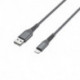 Câble USB/Lightning mâle/mâle avec cordon en nylon + kevlar 400D - 1m