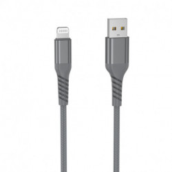 Câble USB/Lightning mâle/mâle avec cordon en nylon + kevlar 400D - 2m