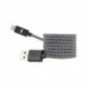 Câble USB / Lightning nylon tressé 1m