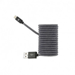 Câble USB / Lightning nylon tressé connecteurs aluminium 2m