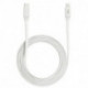 WE Câble USB-C/Lightning mâle/mâle plat 2m - blanc