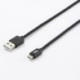 Câble USB/Micro USB en silicone - 2m - noir