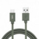 Câble USB/USB-C en silicone - USB 3.2 gen 1 - 1m - vert kaki
