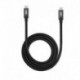 WE Câble USB-C mâle/USB-C mâle/mâle en nylon tressé 1m - USB 3.2 gen 1 - 3A - noir et blanc