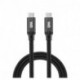 WE Câble USB-C mâle/USB-C mâle/mâle en nylon tressé 2m - USB 3.2 gen 1 - 3A - noir et blanc