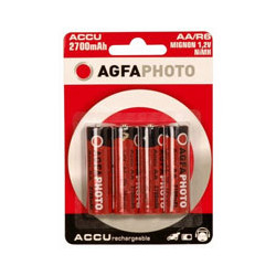 AGFA Pack de 4 piles AA rechargeables