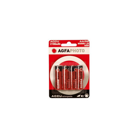 AGFA Pack de 4 piles AA rechargeables