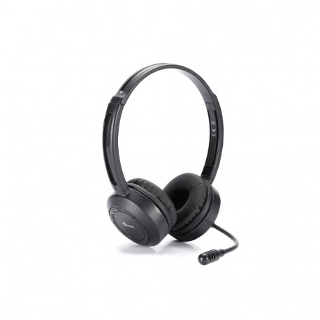 HEDEN Casque micro connexion Bluetooth ou câble jack 3.5 - Micro pivotant - Arceau réglable - Noir