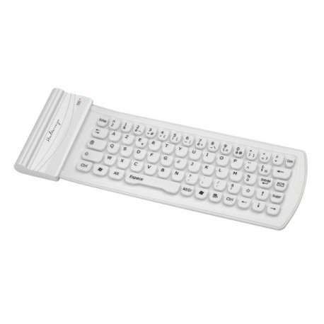 HALTERREGO Mini Clavier Bluetooth en Silicone - Blanc