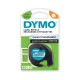 DYMO Ruban Letratag Plastique 12 mm x 4m noir transparent