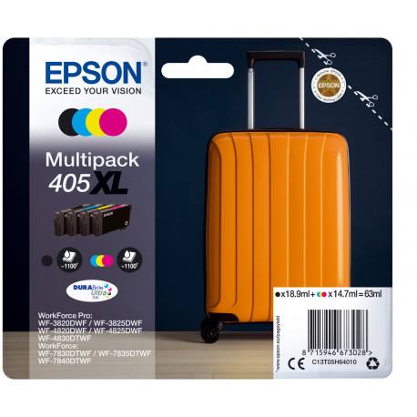 EPSON 405XL Valise Multipack Encre Durabrite N,C,M,J 1x16,3ml+3x10,8ml