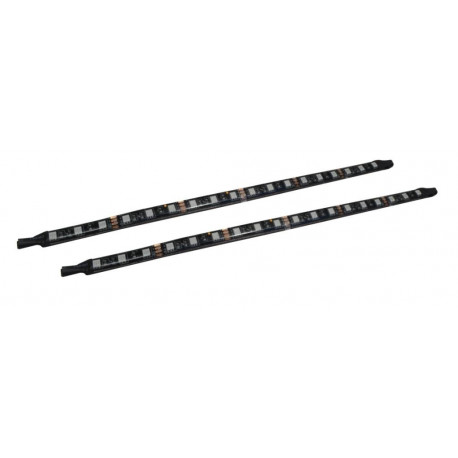 Kit 2 bandes LED RGB 30cm de 16 led, Fixation aimantée/autocollante