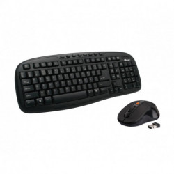 HEDEN Kit clavier multimedia + souris optique sans fil 4 boutons