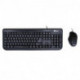 HEDEN Kit souris filaire optique 1200 DPI + clavier multimedia noir
