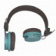 HALTERREGO Casque double H. - Marron et bleu - Filaire et/ou Bluetooth - Fonction tel - Lecteur Mini-SD