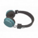 HALTERREGO Casque double H. - Marron et bleu - Filaire et/ou Bluetooth - Fonction tel - Lecteur Mini-SD