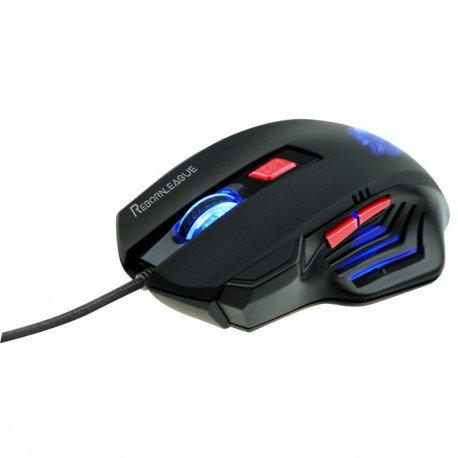 RebornLeague Souris gamer RL Cardinal - 2400DPI - 6 boutons - câble 1.8m - Multicolore