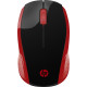 Souris sans fil HP 200 Rouge et noir - Forme galbée - 2 piles AAA 1000 ppp