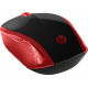 Souris sans fil HP 200 Rouge et noir - Forme galbée - 2 piles AAA 1000 ppp