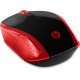 Souris sans fil HP 200 Rouge et noir - Forme galbée - 2 piles AAA 1000 ppp