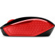 Souris sans fil HP 200 Rouge et noir - Forme galbée - 2 piles AAA 1000 ppp