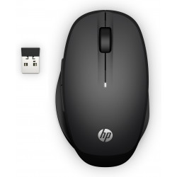 HP Dual Mode Black Mouse 300 - Souris - connection à deux ordinateurs via Bluetooth ou sans fil