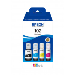 EPSON 102 EcoTank Multipack - Noir, Cyan, Jaune, Magenta - 7500 pages Noir et 6000 en couleur