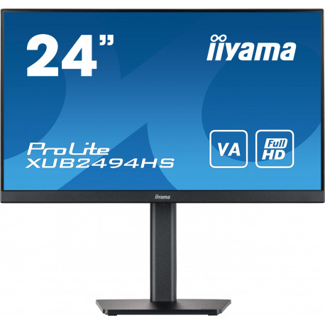 IIYAMA XUB2494HS-B2 - Ecran 23,8" - 1x HDMI - 1x DisplayPort - Réduction lumière bleue - Hauteur réglable - Pivotable