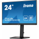 IIYAMA XUB2494HS-B2 - Ecran 23,8" - 1x HDMI - 1x DisplayPort - Réduction lumière bleue - Hauteur réglable - Pivotable