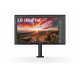 LG Ecran 32" UHD 4K - Blanc - HDMI DP USB-C -USB 3.0 - Haut-Parleurs - Pied ergonomique - Pivotable - Inclinable