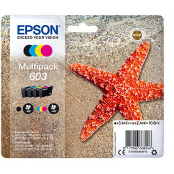 EPSON 603 Multipack Etoile de Mer 3,4ml Noir - 2,4ml Cyan, Magenta, Jaune