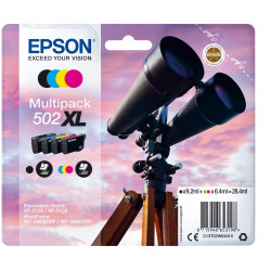 EPSON 502XL Multipack Jumelles Encre - Noir 9,2ml + Cyan, Jaune, Magenta 6,4ml