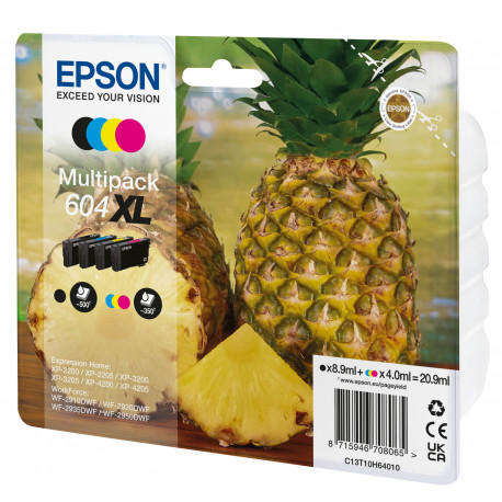 EPSON 604XL Multipack Ananas Encre - Noir (8,9ml), Cyan, Jaune, Magenta (4ml) Alarmé