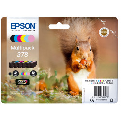 EPSON 378 Multipack Ecureuil - 6 couleurs - Noir, Cyan, Magenta, Jaune, Cyan Clair, Magenta Clair