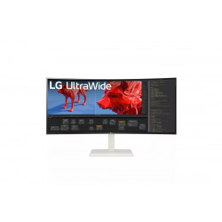 LG Ecran 38" 38WR85QC-W - Blanc - 21 9 - Incurvé - Haut-parleurs - Inclinable - Hauteur réglable - Orientable