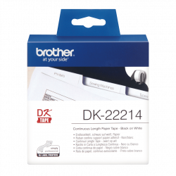 BROTHER DK-22214 Ruban continu Papier adhésif (30m) 12 mm Noir Blanc