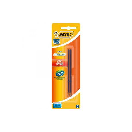 BIC Atlantis Blister de 2 Recharges Bleu