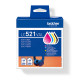 BROTHER LC521VAL - Pack de 4 cartouches d'encre (Noir, Cyan, Jaune, Magenta) - 500 pages