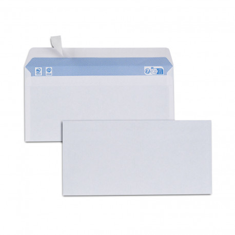 500 enveloppes blanches économiques DL 80 g auto-adhésives