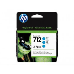 HP Pack 3 Cartouches Encre 712 Cyan 3x29ml