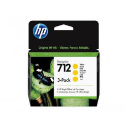 HP Pack 3 Cartouches Encre 712 Jaune 3x29ml