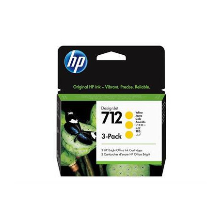 HP Pack 3 Cartouches Encre 712 Jaune 3x29ml