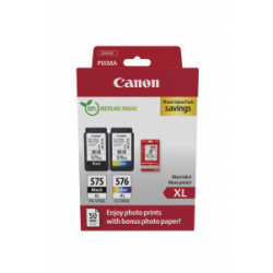 CANON Pack 2 cartouches Encre PG-575XL/CL-576XL 15&12,6ml+ papier